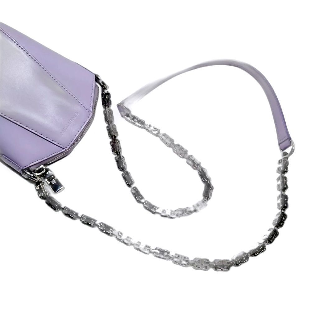 Auth Givenchy Lilac Purple Polished Leather Mini Vertical Antigona Satchel Ex++ - Picture 5 of 13